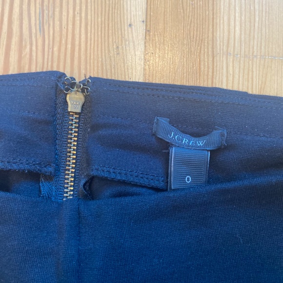 J Crew Black Leggings/Slacks with Leather Piping Accent - Picture 3 of 4